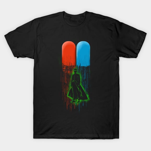 Red Pill, Blue Pill T-Shirt by wookiemike